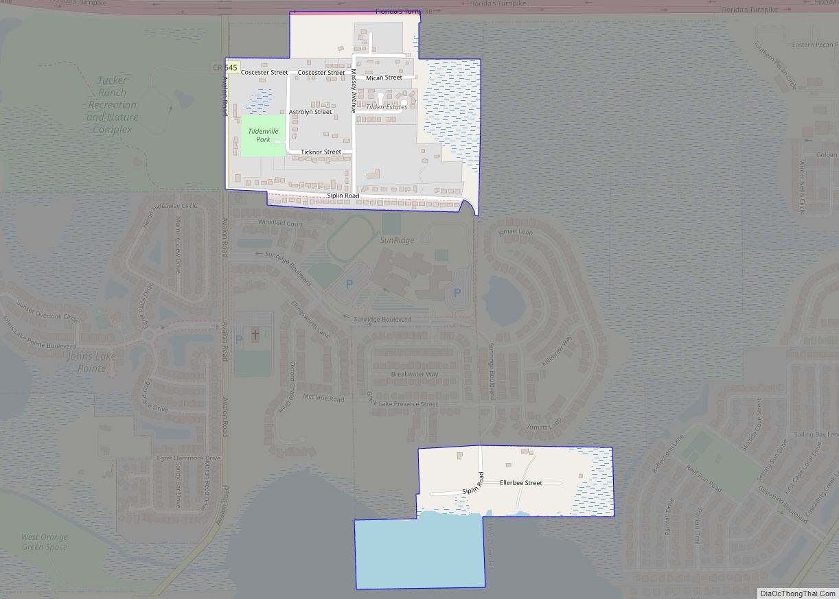 Map of Tildenville CDP