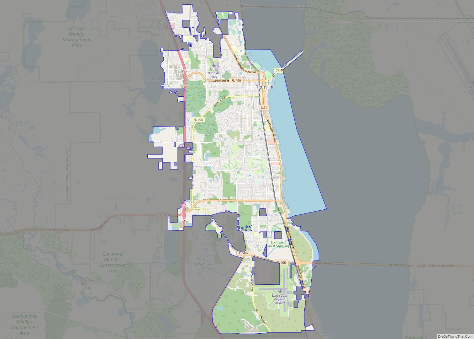 Map of Titusville city
