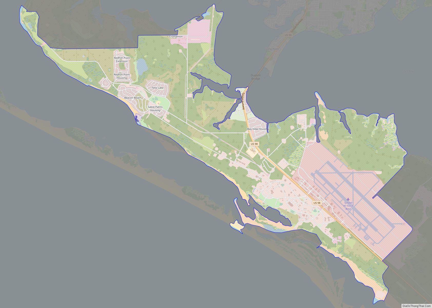 Map of Tyndall AFB CDP