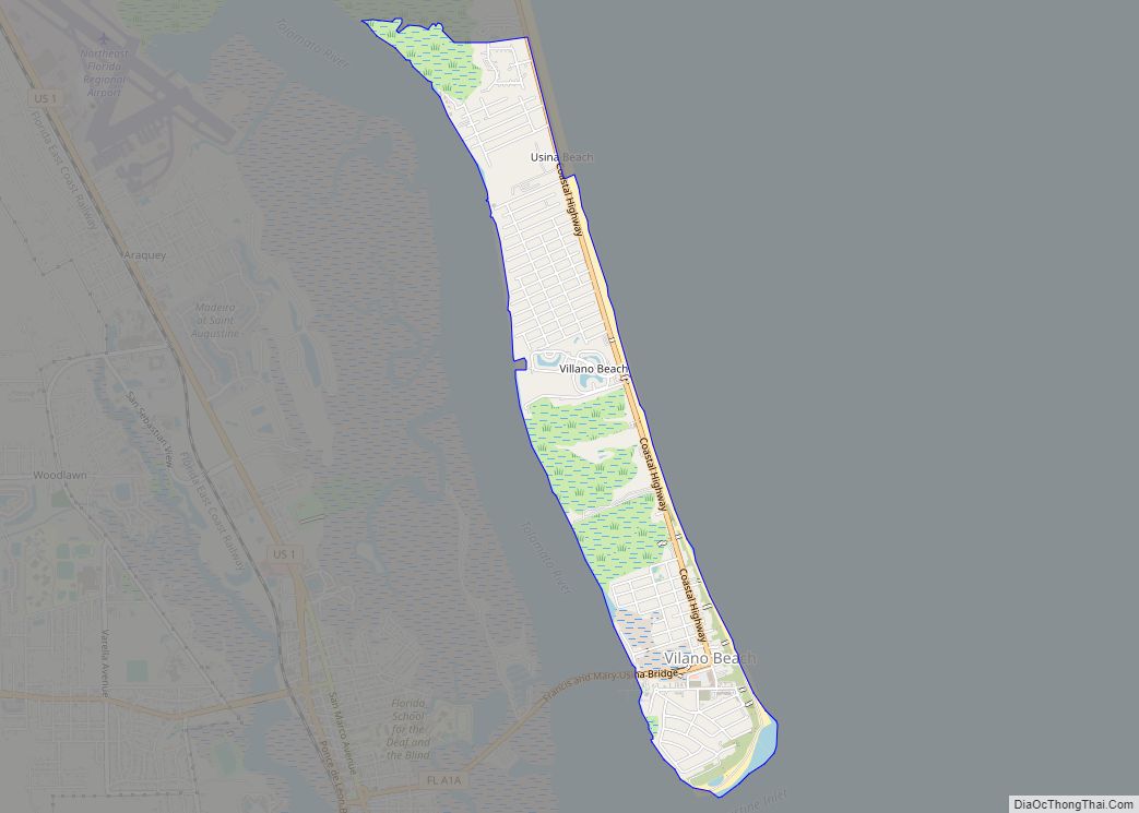 Map of Villano Beach CDP