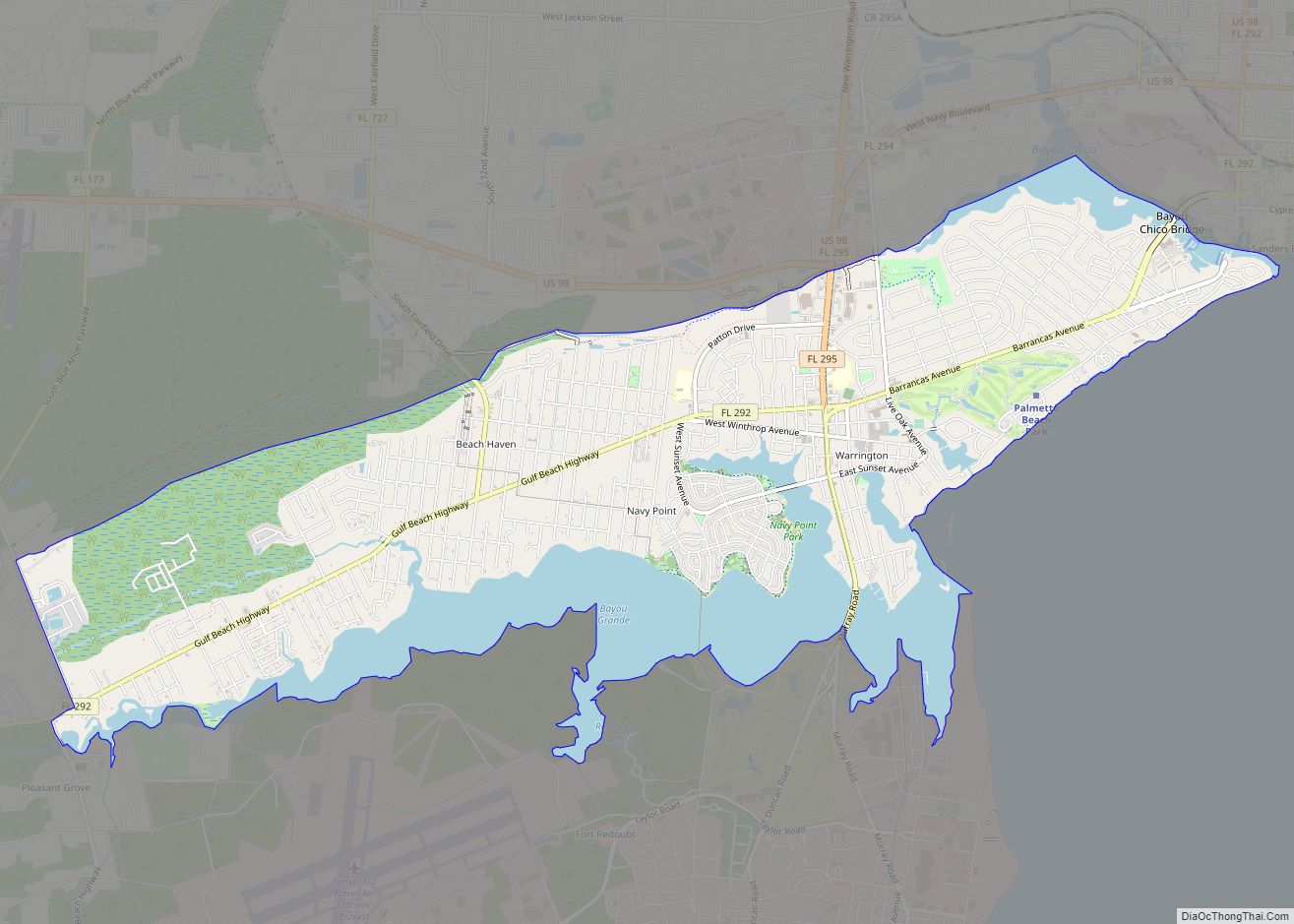 Map of Warrington CDP