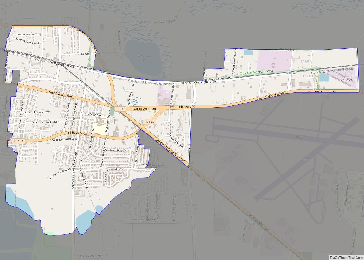 Map of Watertown CDP, Florida