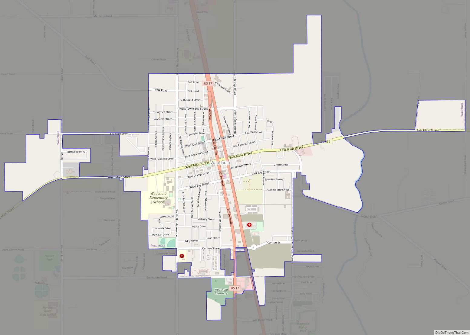 Map of Wauchula city