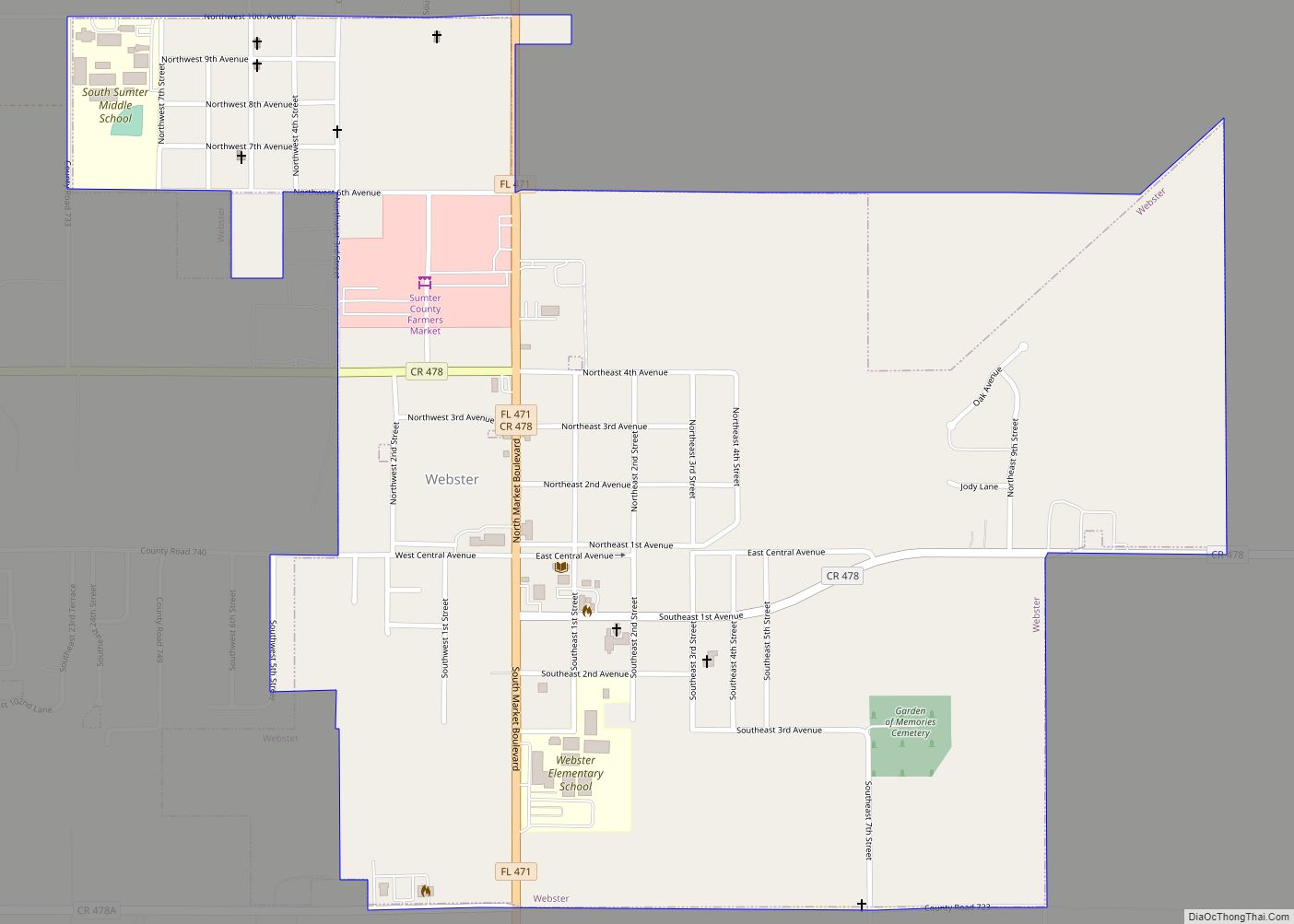 Map of Webster city