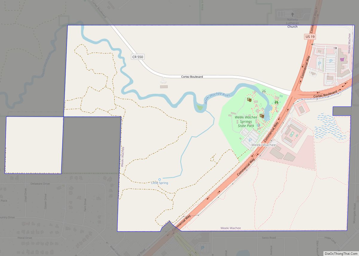 Map of Weeki Wachee city