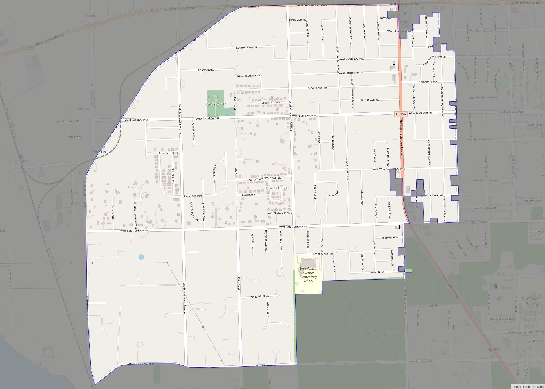 Map of West DeLand CDP