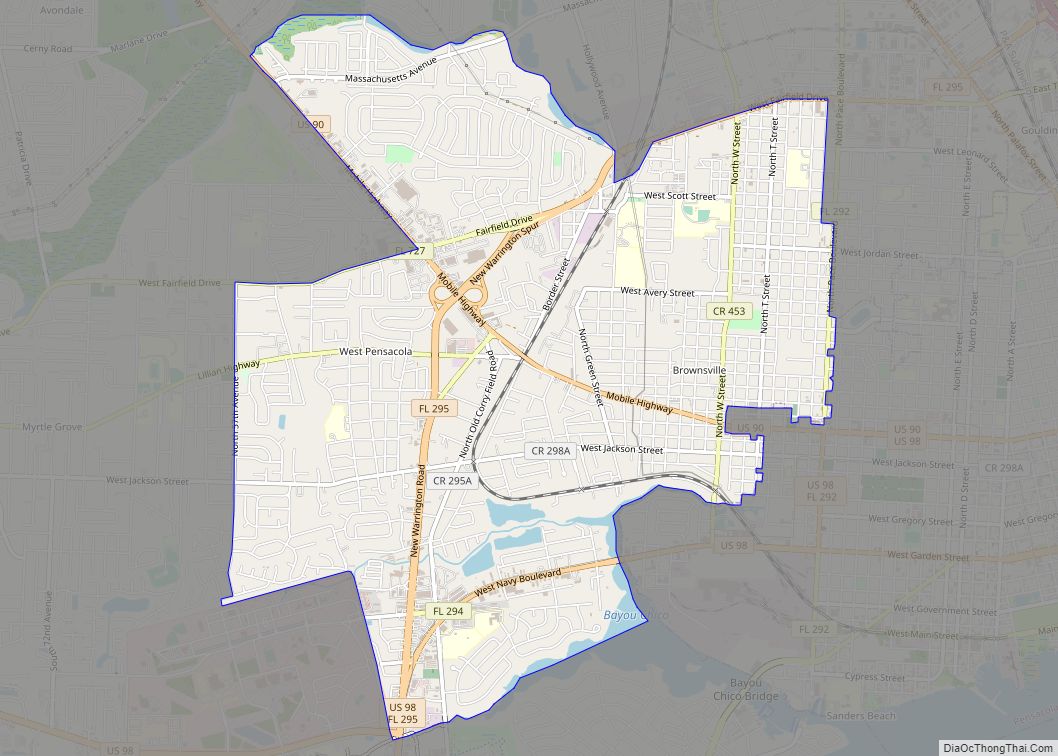 Map of West Pensacola CDP