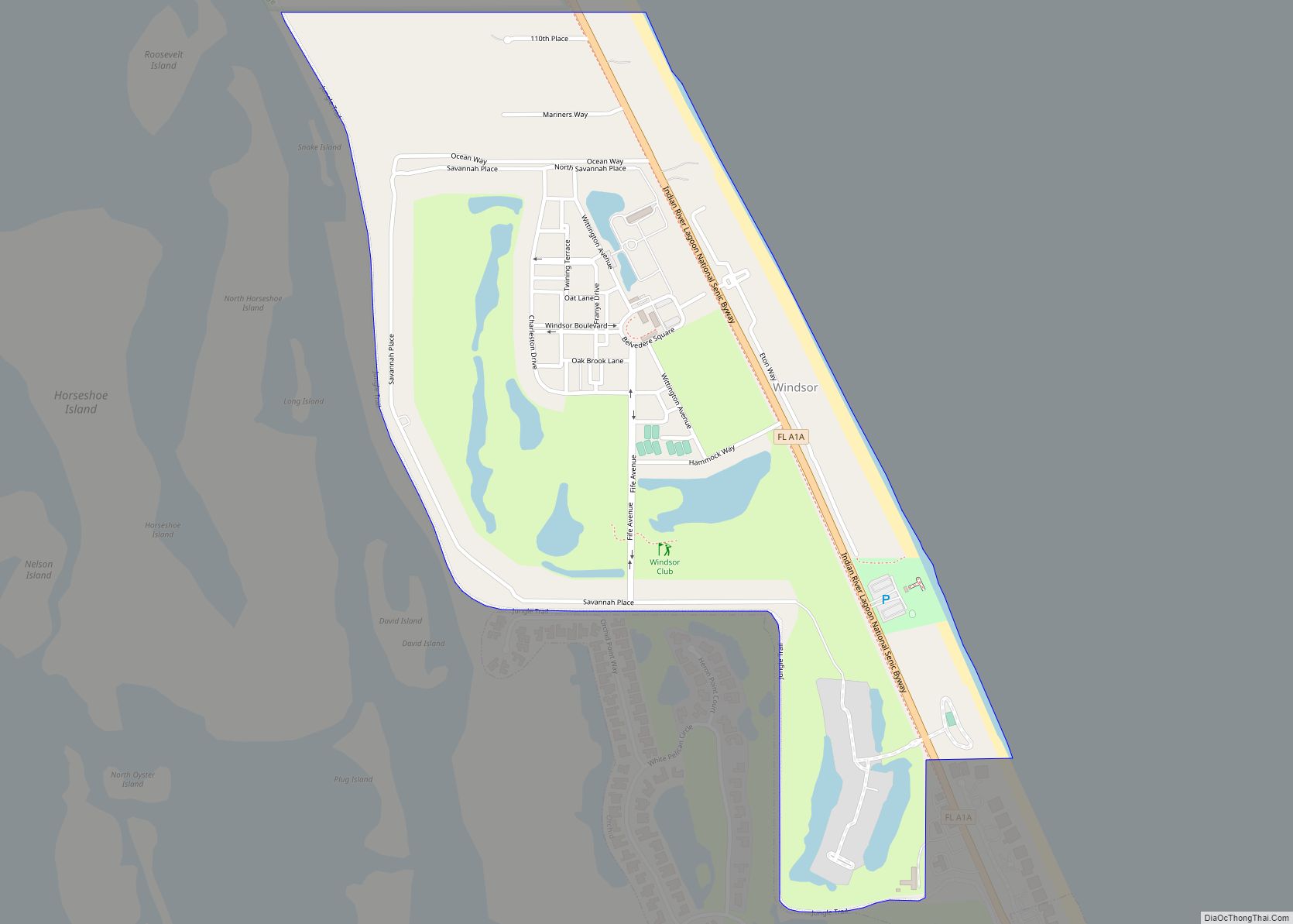 Map of Windsor CDP, Florida