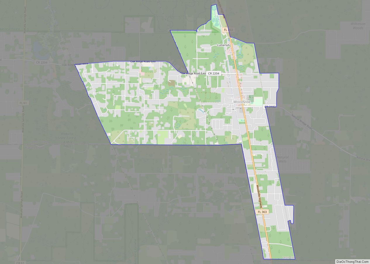 Map of Woodville CDP, Florida