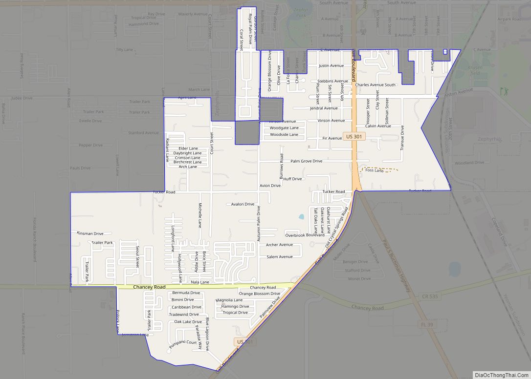 Map of Zephyrhills South CDP
