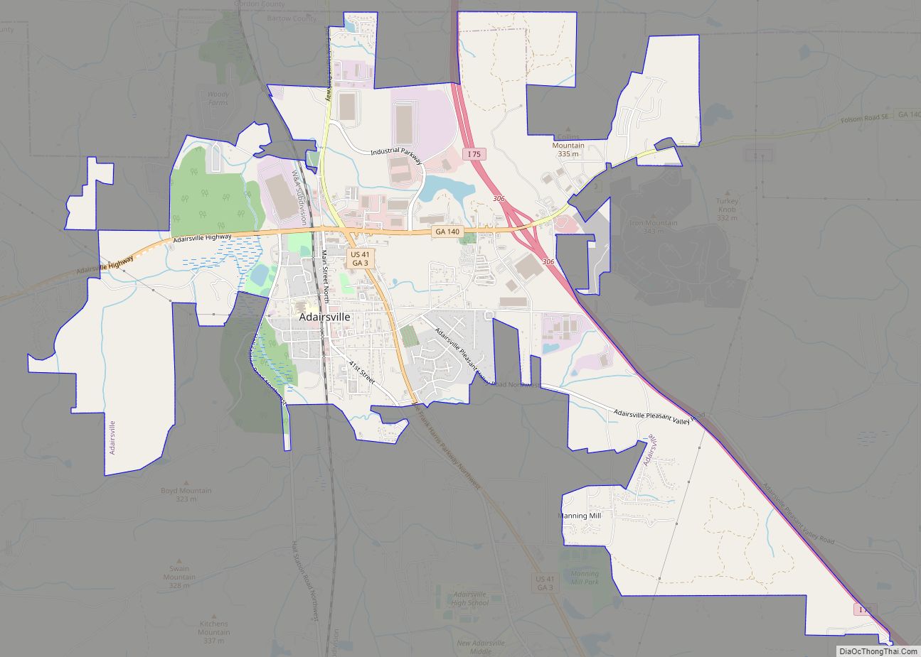 Map of Adairsville city