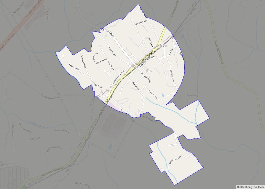 Map of Alto town, Georgia