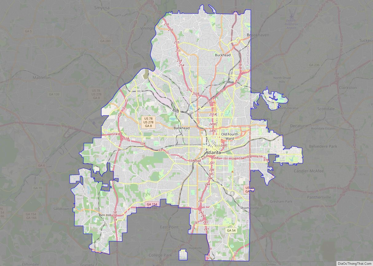 Map of Atlanta city
