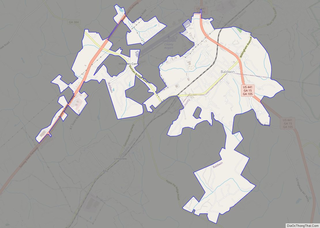 Map of Baldwin city, Georgia