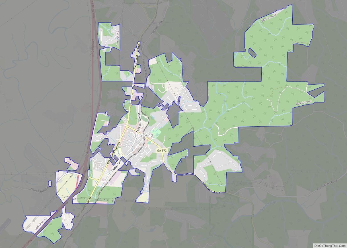 Map of Ball Ground city