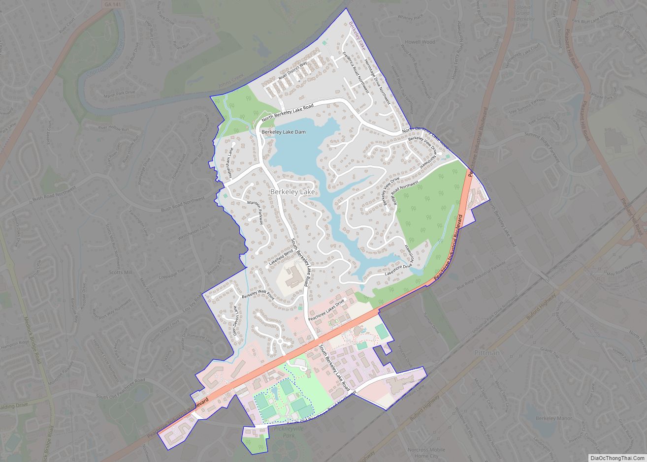 Map of Berkeley Lake city