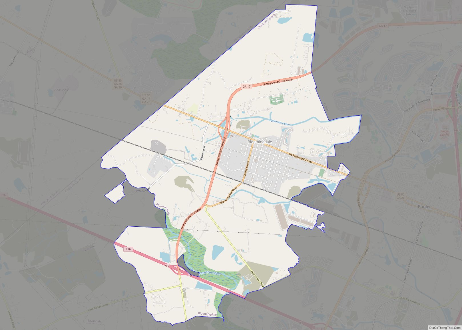 Map of Bloomingdale city, Georgia