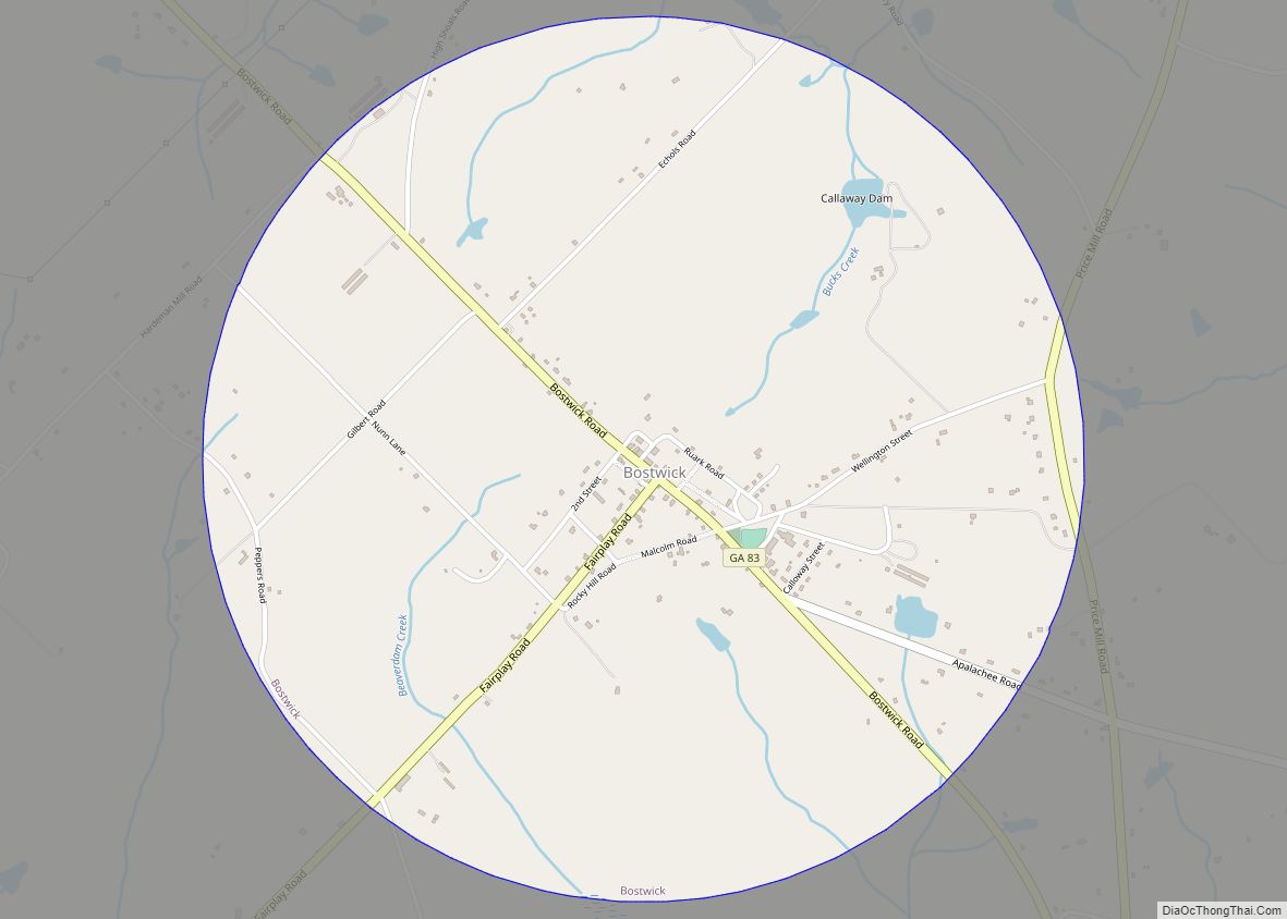 Map of Bostwick city