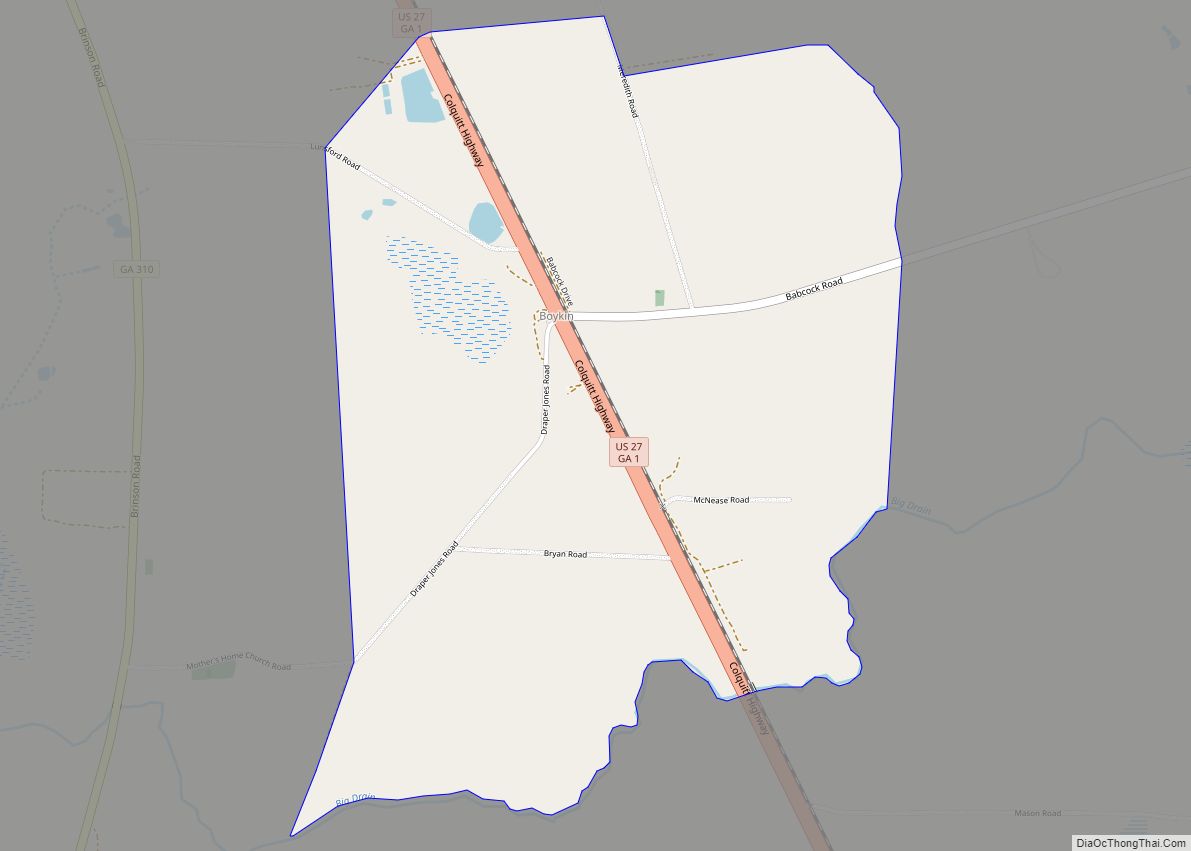 Map of Boykin CDP, Georgia