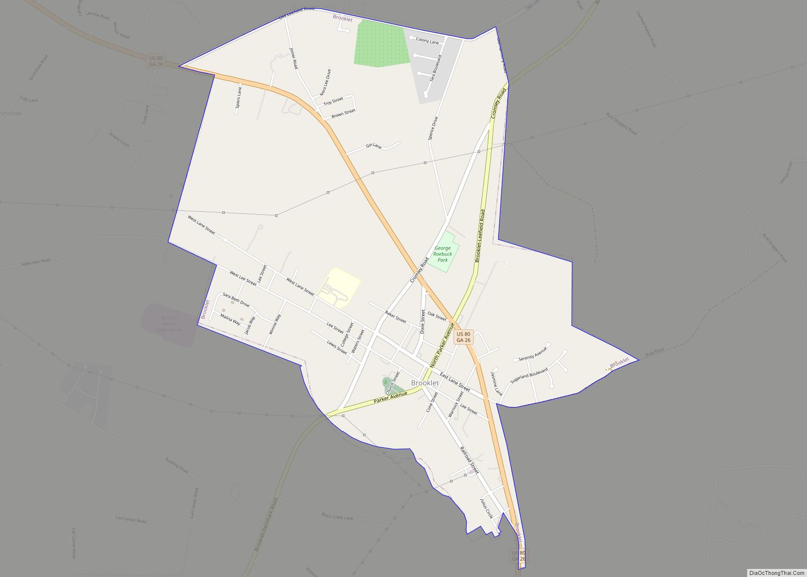 Map of Brooklet city