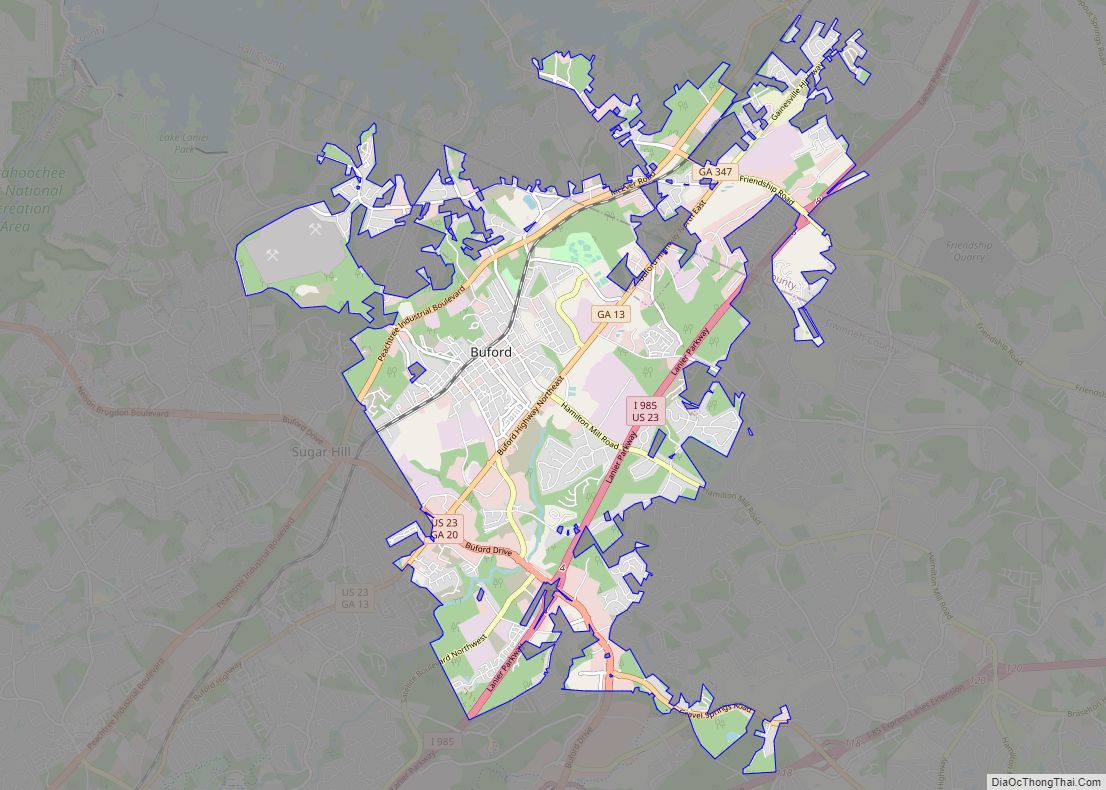 Map of Buford city, Georgia