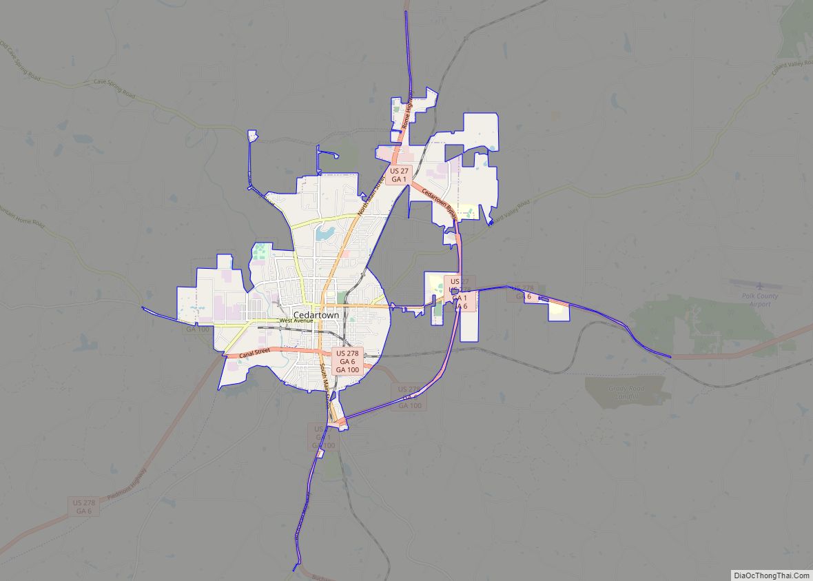 Map of Cedartown city