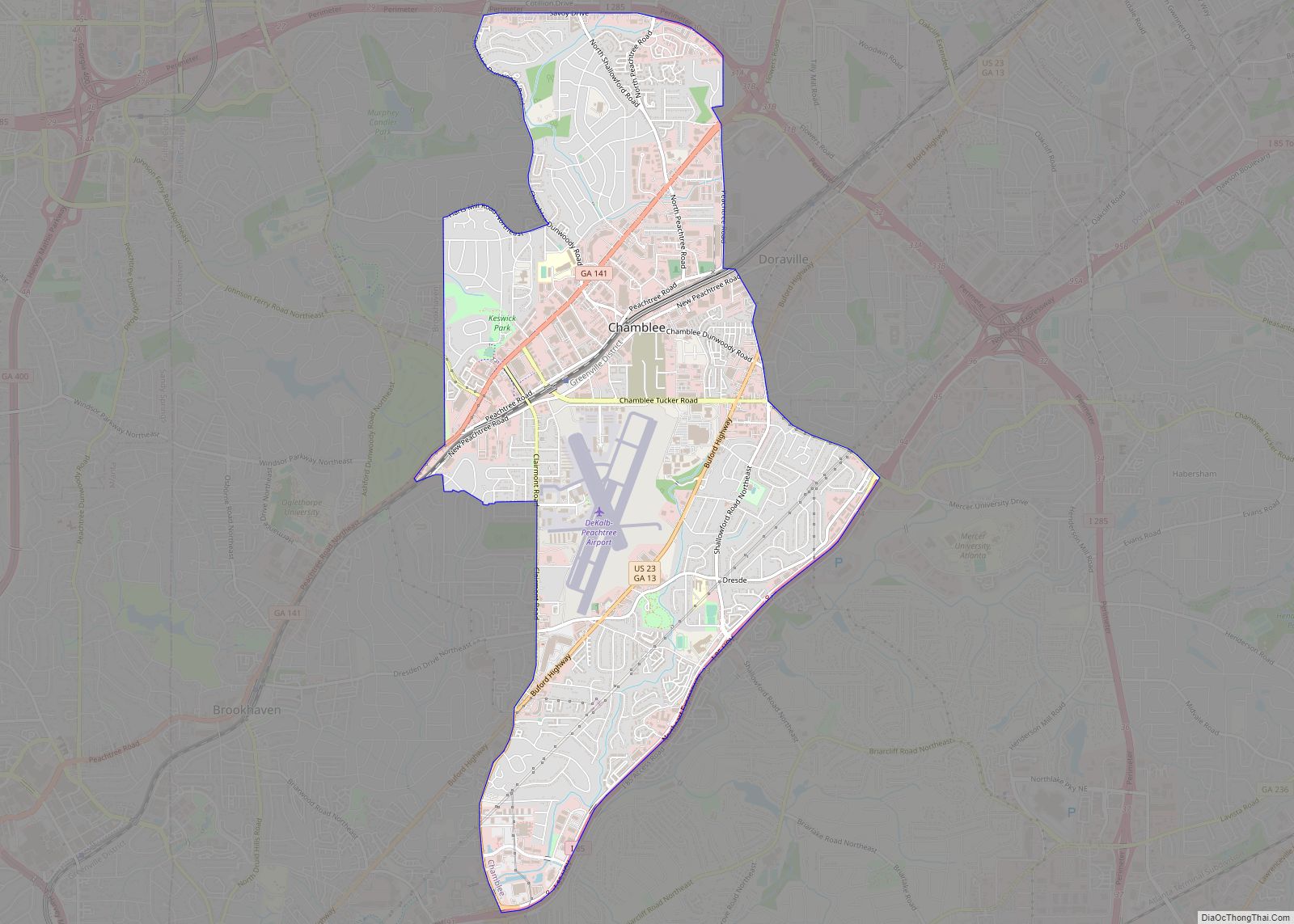 Map of Chamblee city