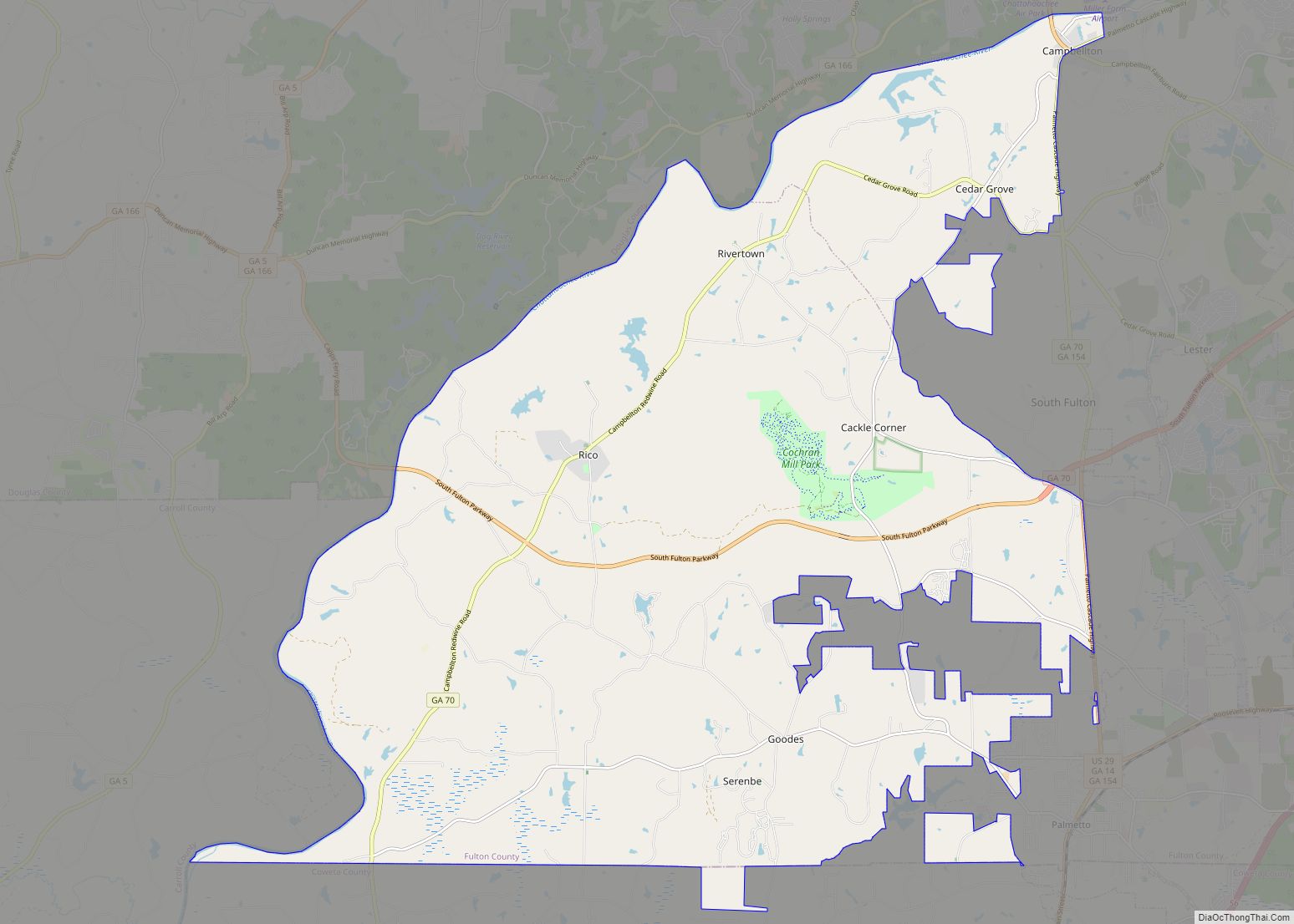 Map of Chattahoochee Hills city