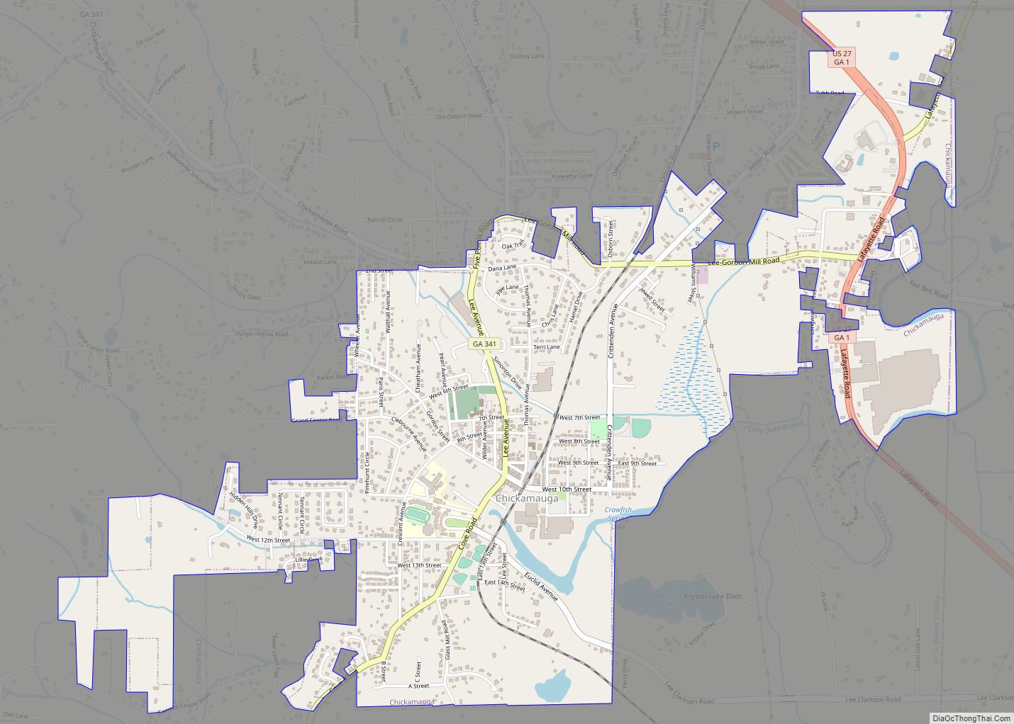 Map of Chickamauga city