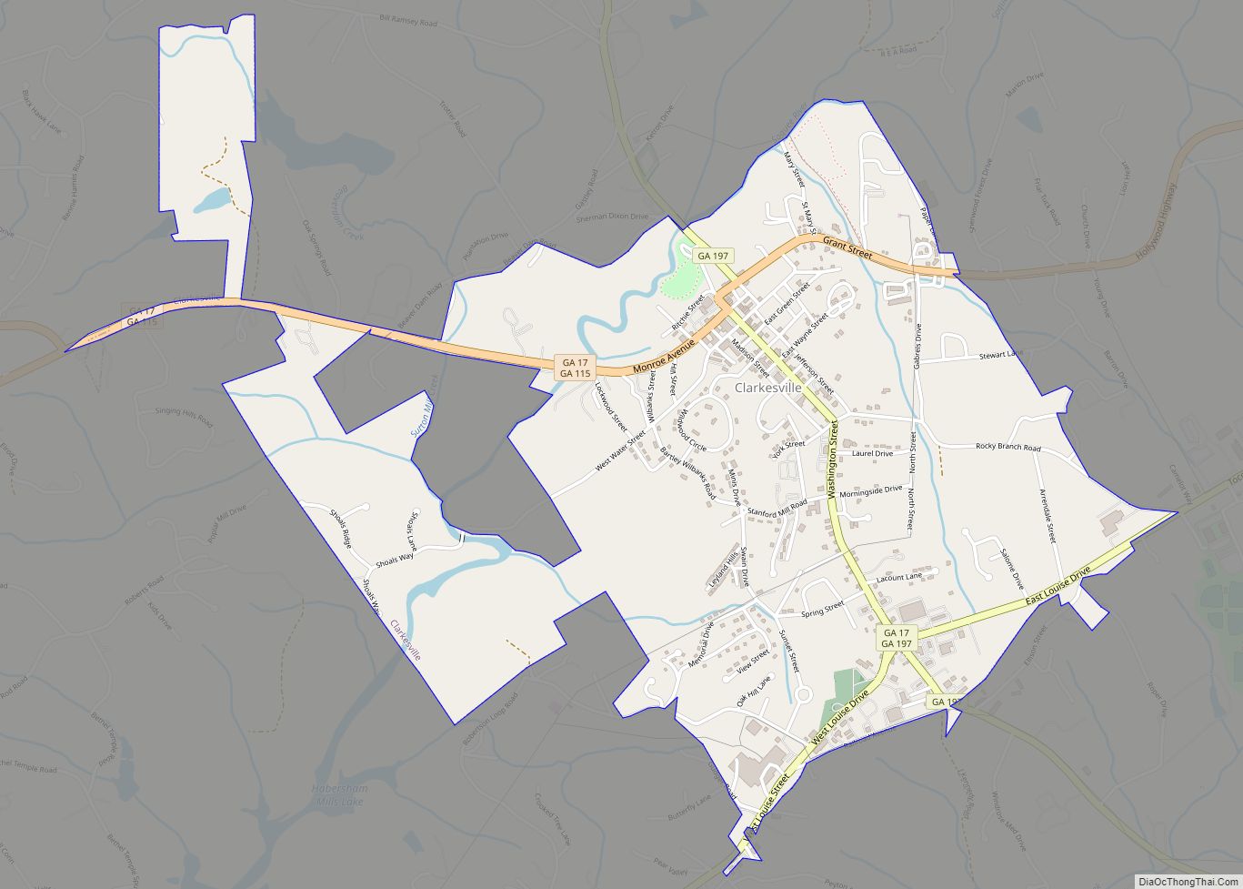 Map of Clarkesville city