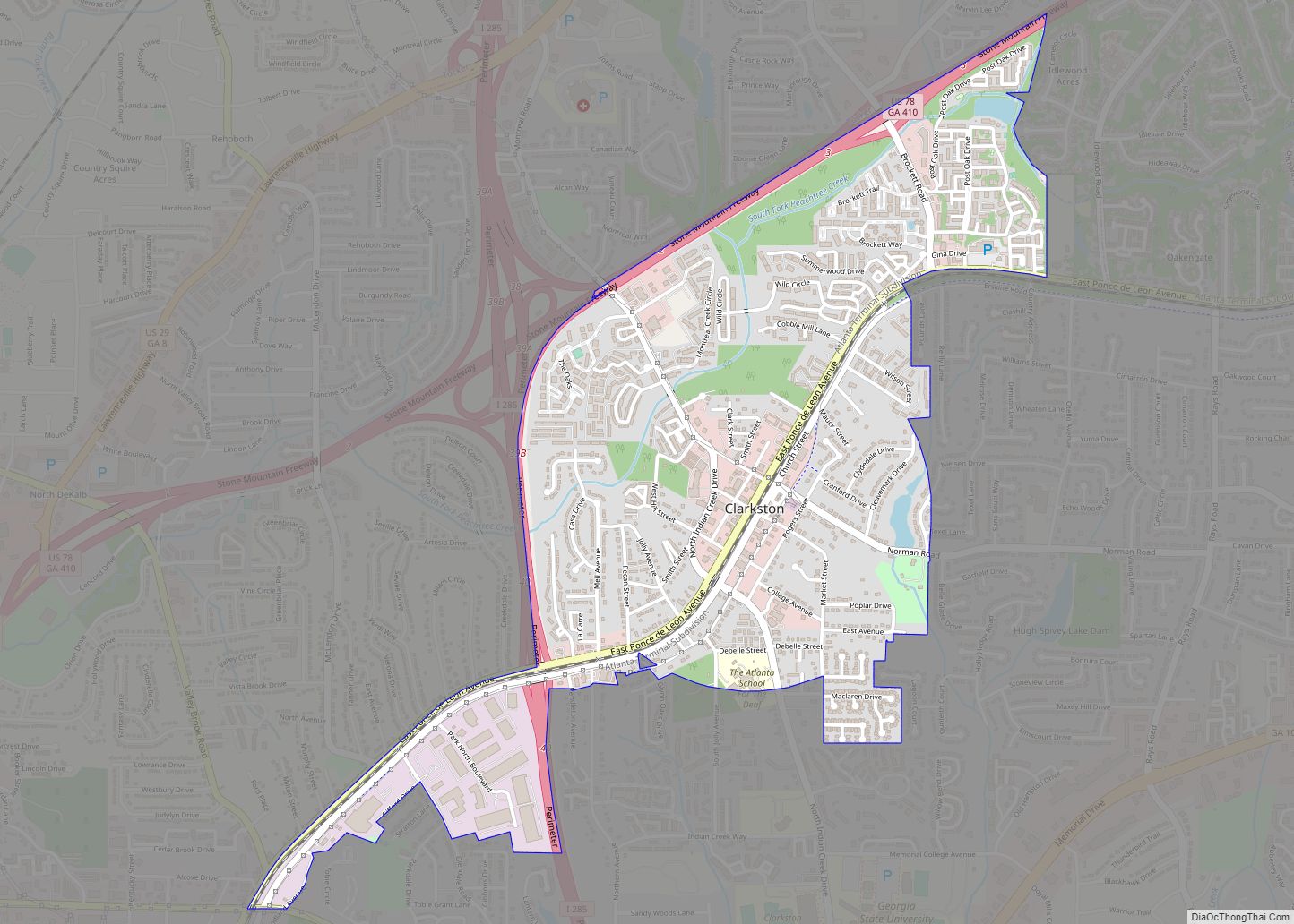 Map of Clarkston city, Georgia