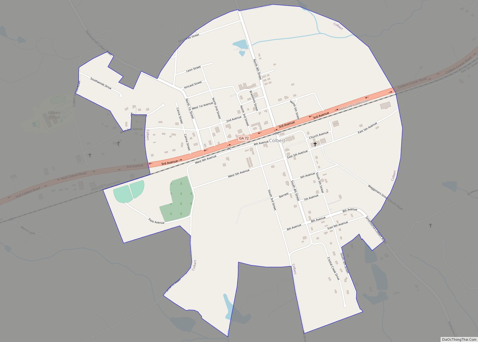 Map of Colbert city, Georgia