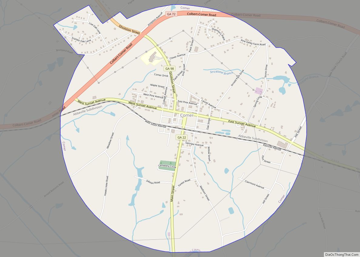 Map of Comer city