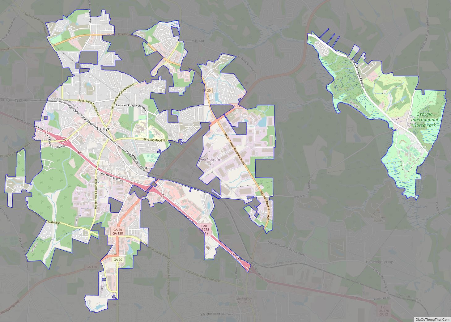 Map of Conyers city