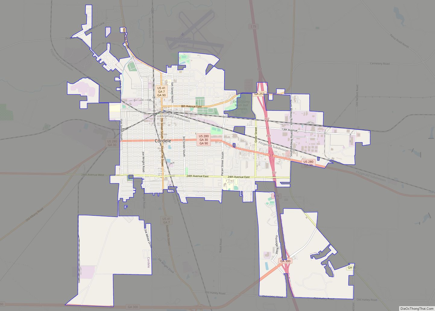 Map of Cordele city