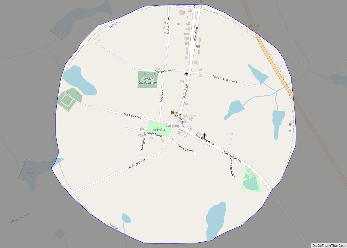 Map of Culloden city, Georgia