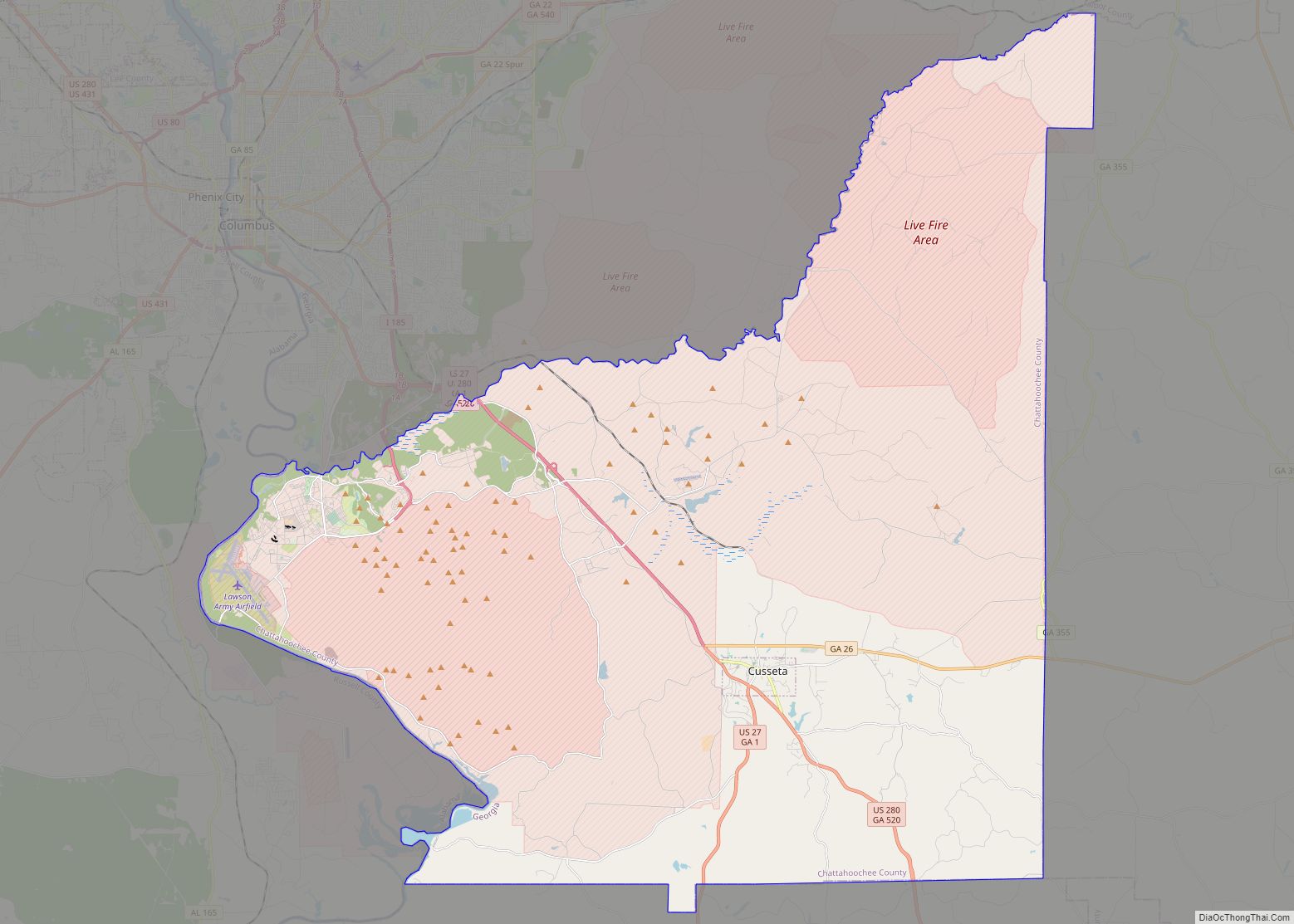 Map of Cusseta-Chattahoochee County unified government