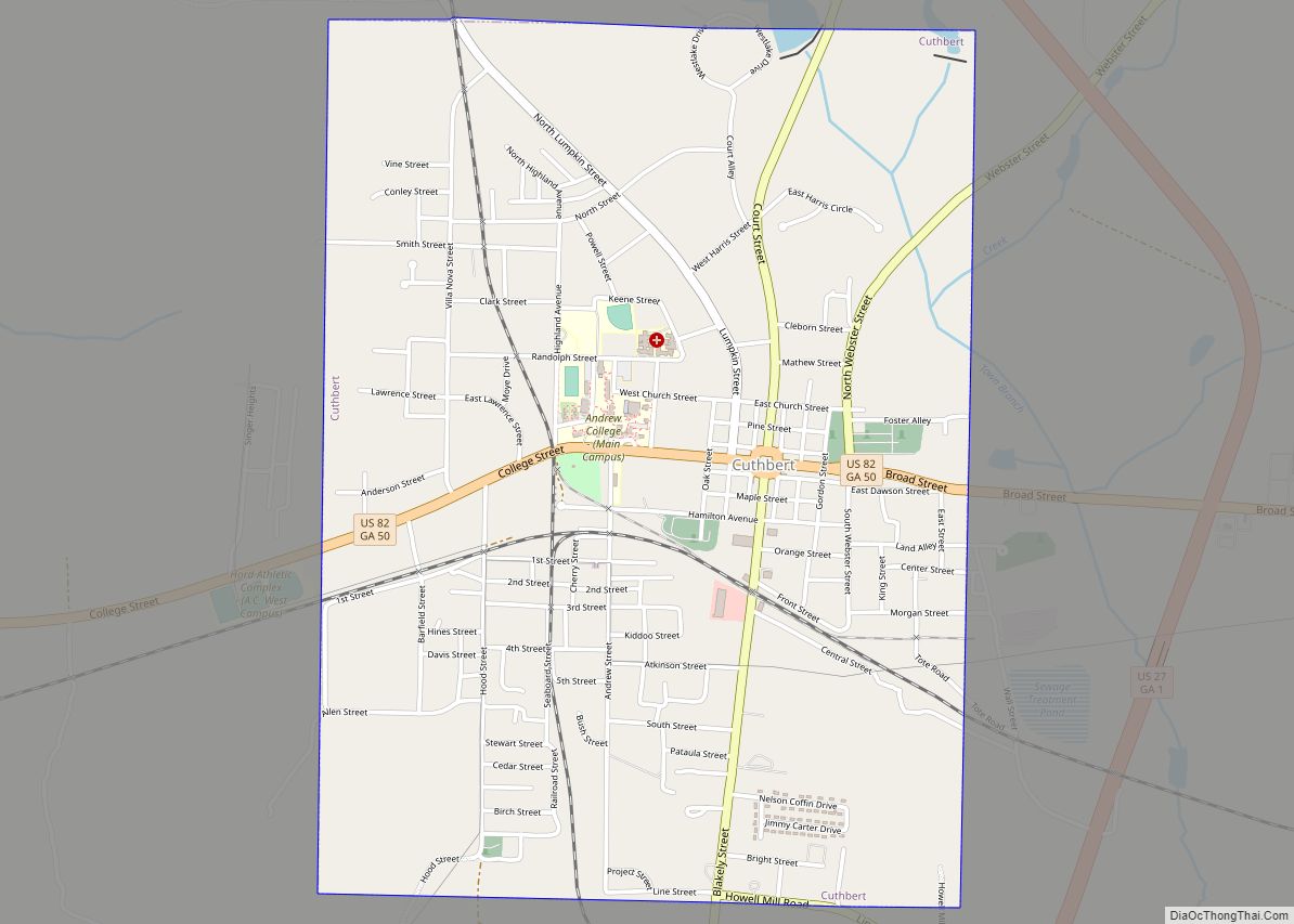 Map of Cuthbert city