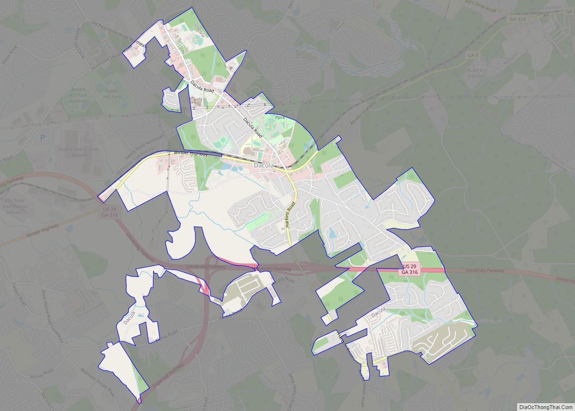 Map of Dacula city