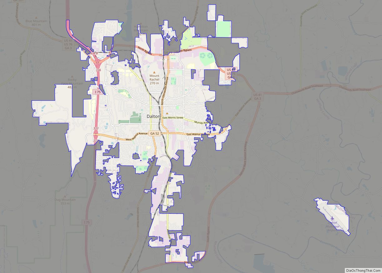 Map of Dalton city, Georgia