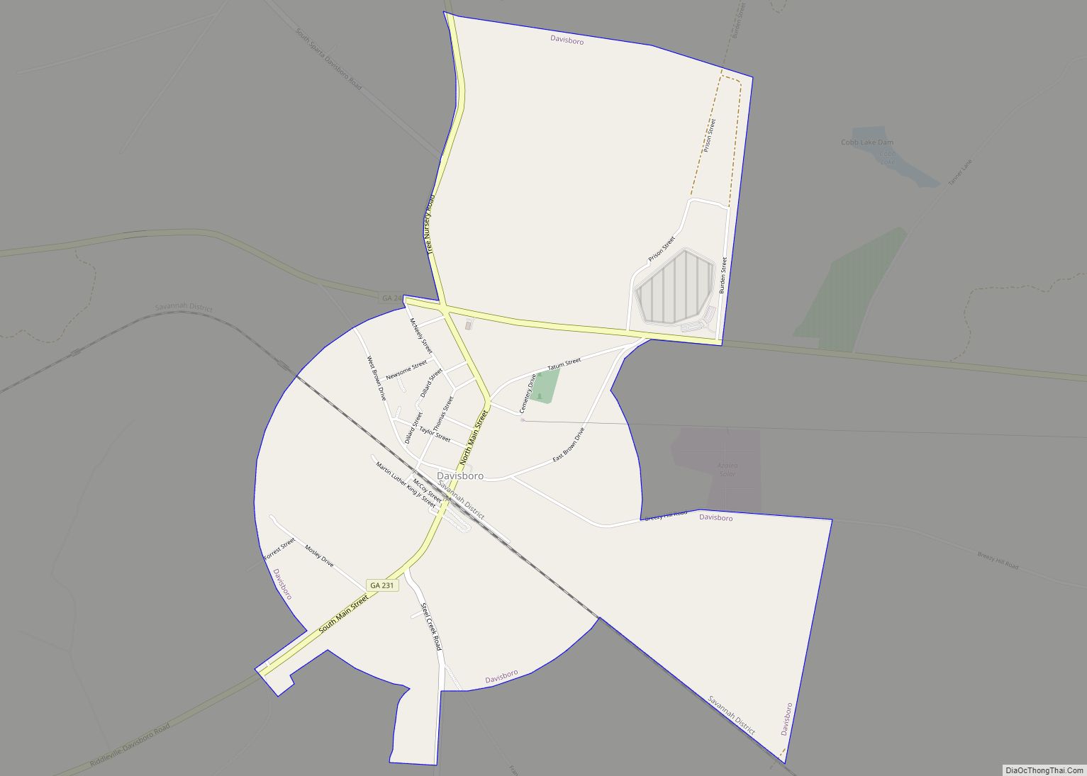 Map of Davisboro city
