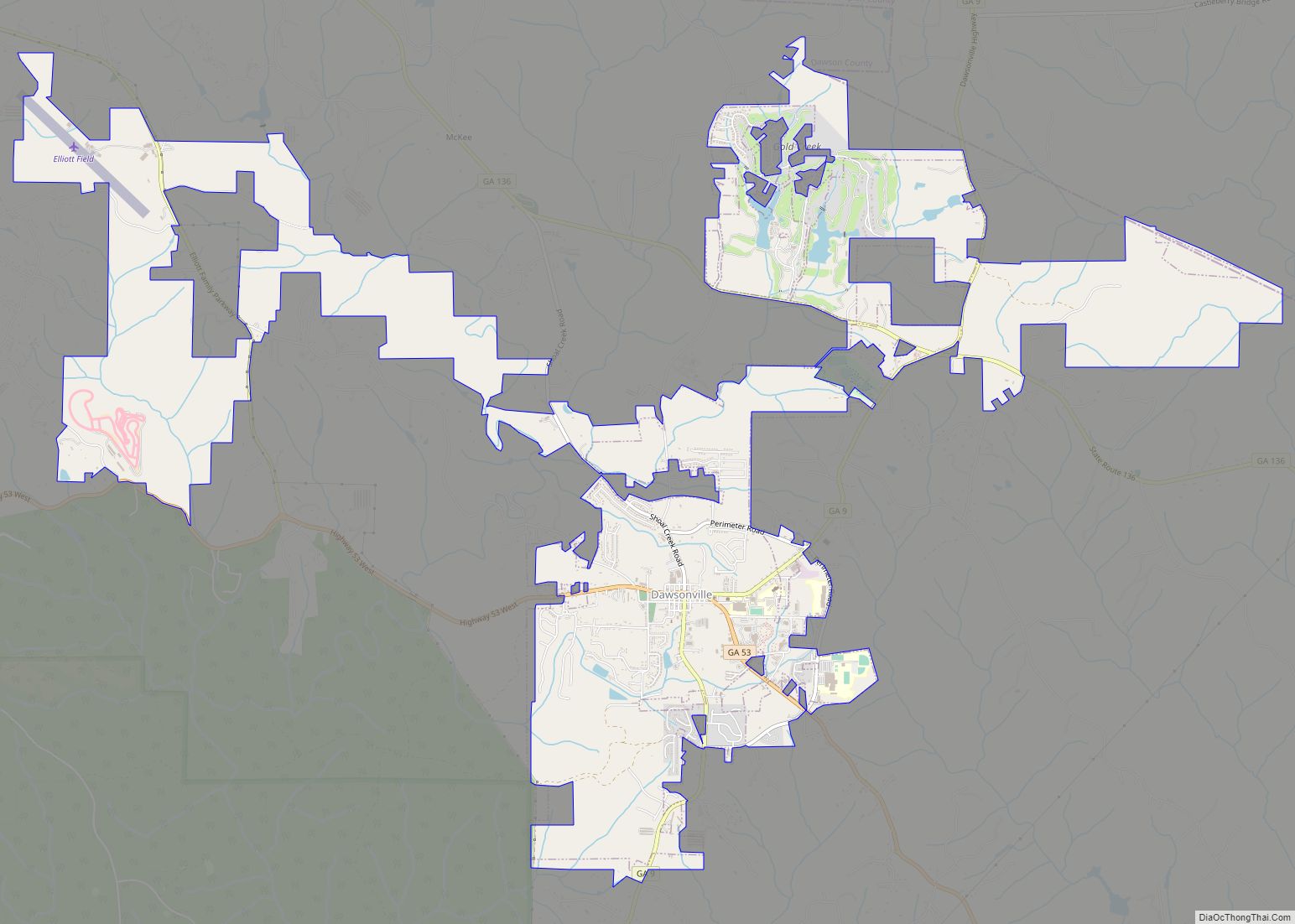 Map of Dawsonville city