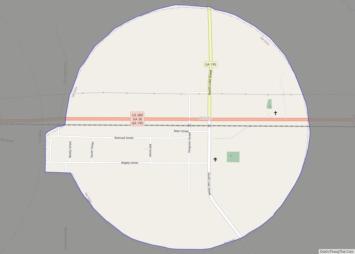 Map of De Soto city, Georgia