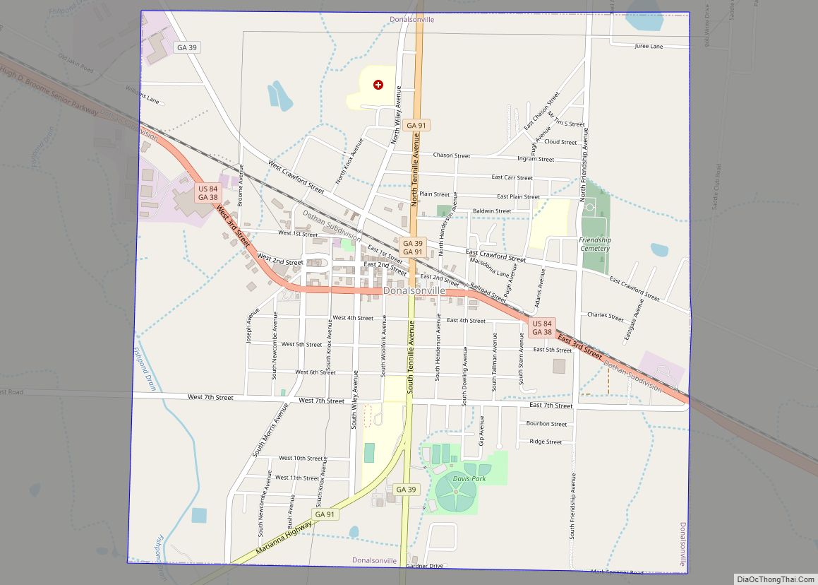 Map of Donalsonville city