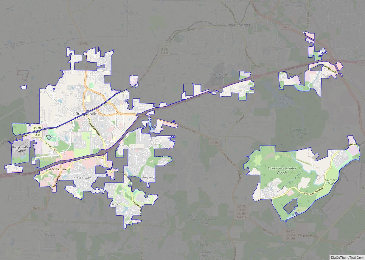 Map of Douglasville city