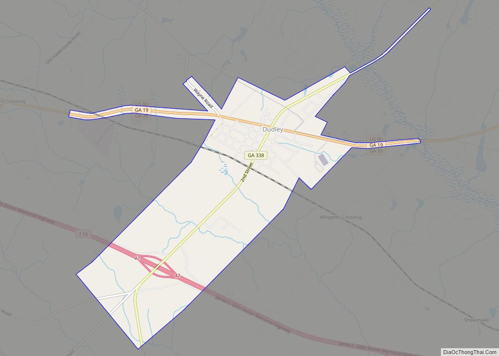 Map of Dudley city, Georgia