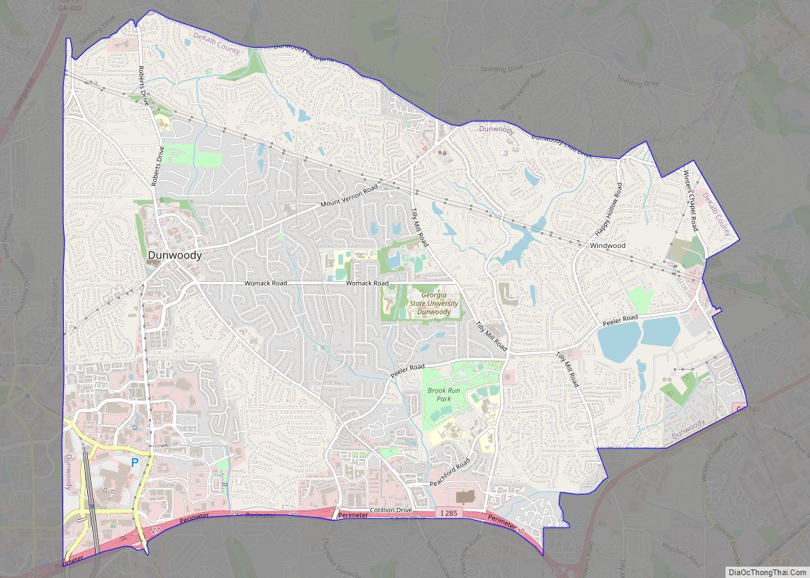 Map of Dunwoody city