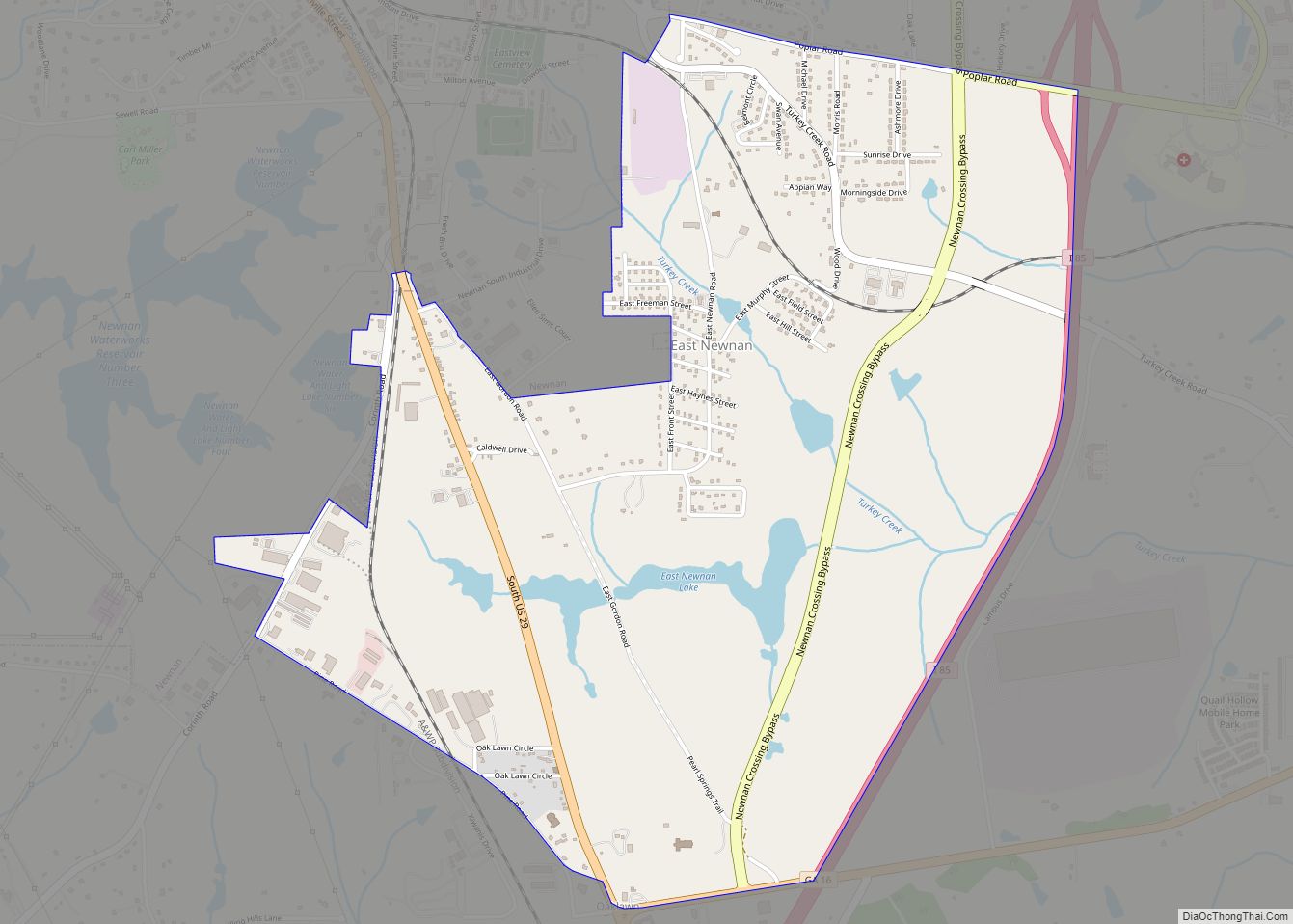 Map of East Newnan CDP