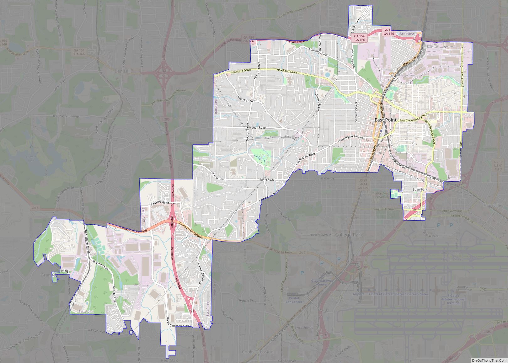 Map of East Point city, Georgia