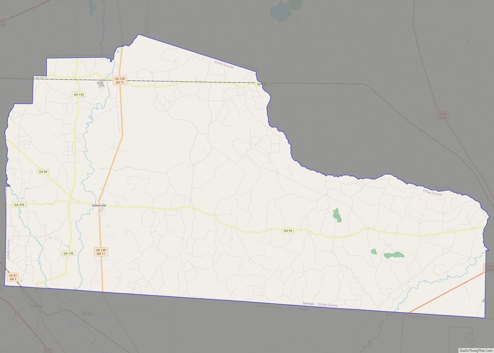 Map of Echols County consolidated government